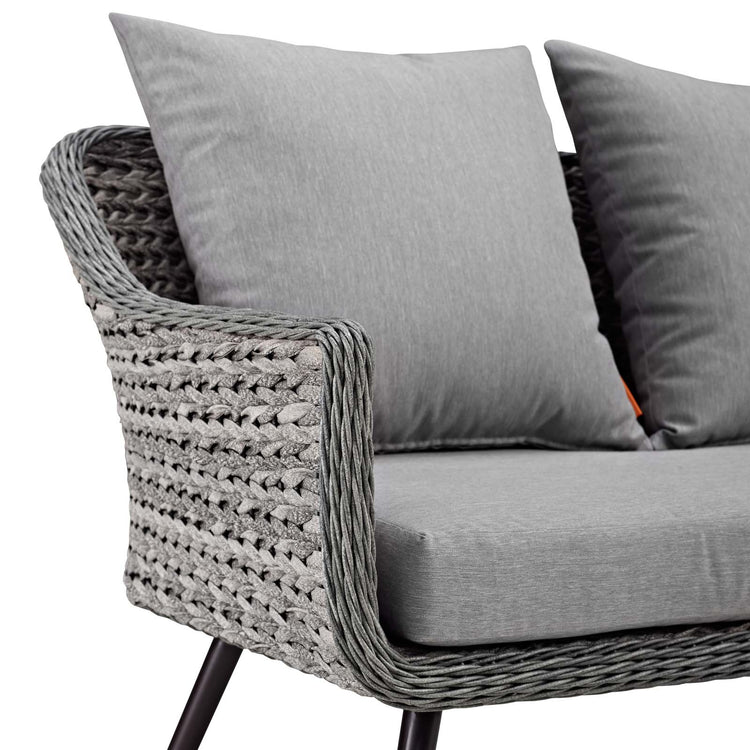 Endeavor Outdoor Patio Wicker Rattan Loveseat - Gray Gray