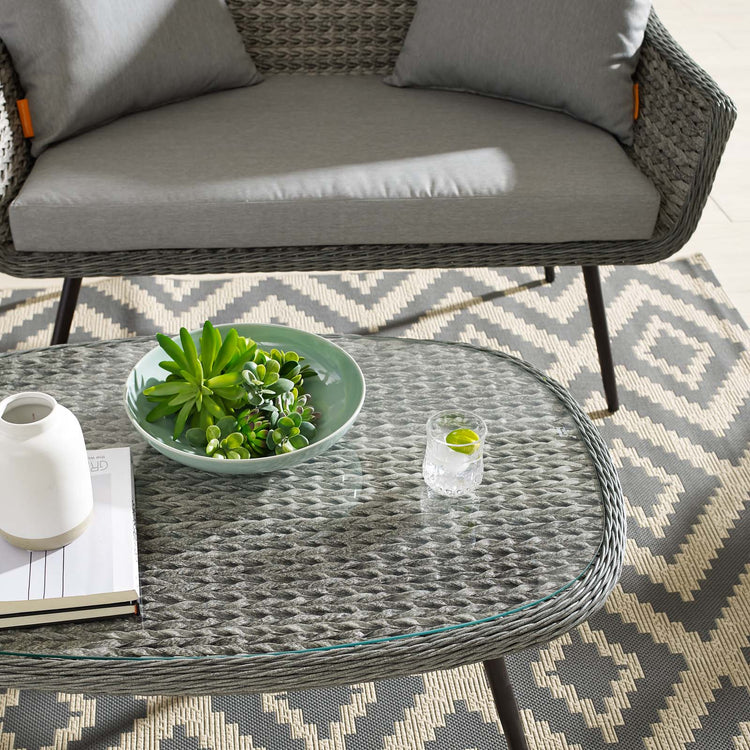 Endeavor Outdoor Patio Wicker Rattan Coffee Table - Default Title
