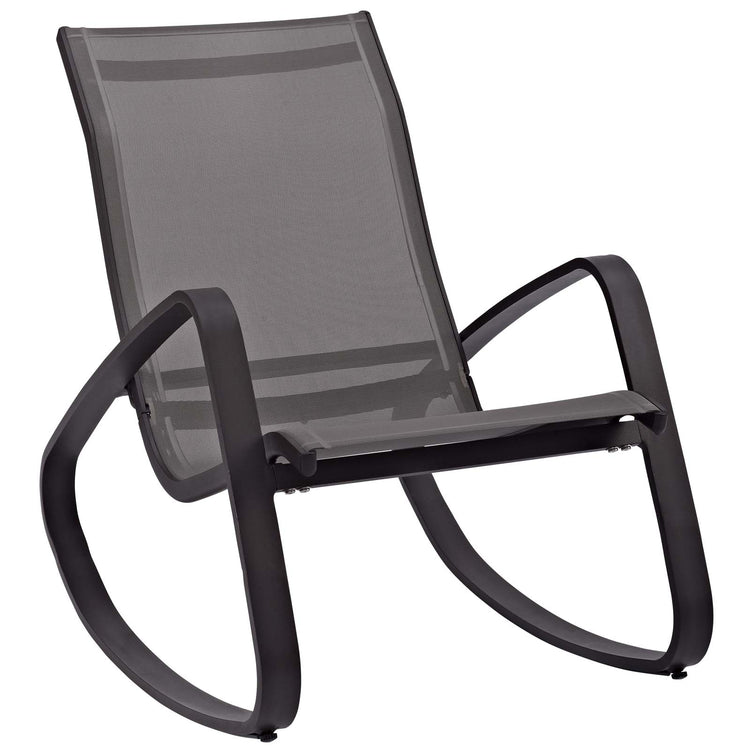 Traveler Rocking Outdoor Patio Mesh Sling Lounge Chair - Espresso