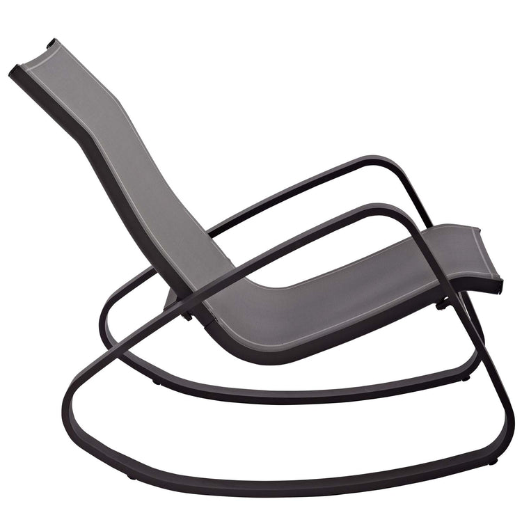 Traveler Rocking Outdoor Patio Mesh Sling Lounge Chair - Espresso