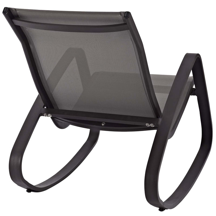 Traveler Rocking Outdoor Patio Mesh Sling Lounge Chair - Espresso