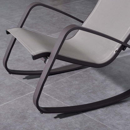 Traveler Rocking Outdoor Patio Mesh Sling Lounge Chair - Espresso