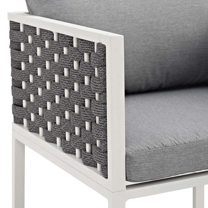 Stance Outdoor Patio Aluminum Dining Armchair - White Gray