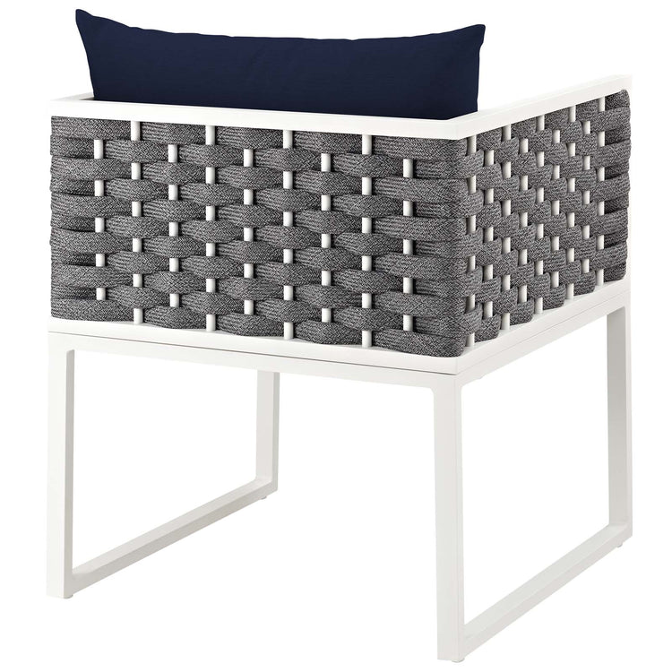 Stance Outdoor Patio Aluminum Dining Armchair - White Navy