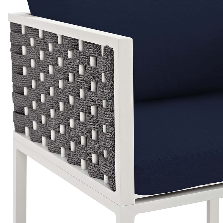Stance Outdoor Patio Aluminum Dining Armchair - White Navy