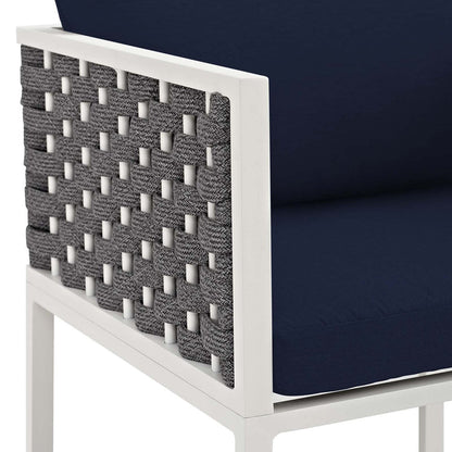 Stance Outdoor Patio Aluminum Dining Armchair - White Navy
