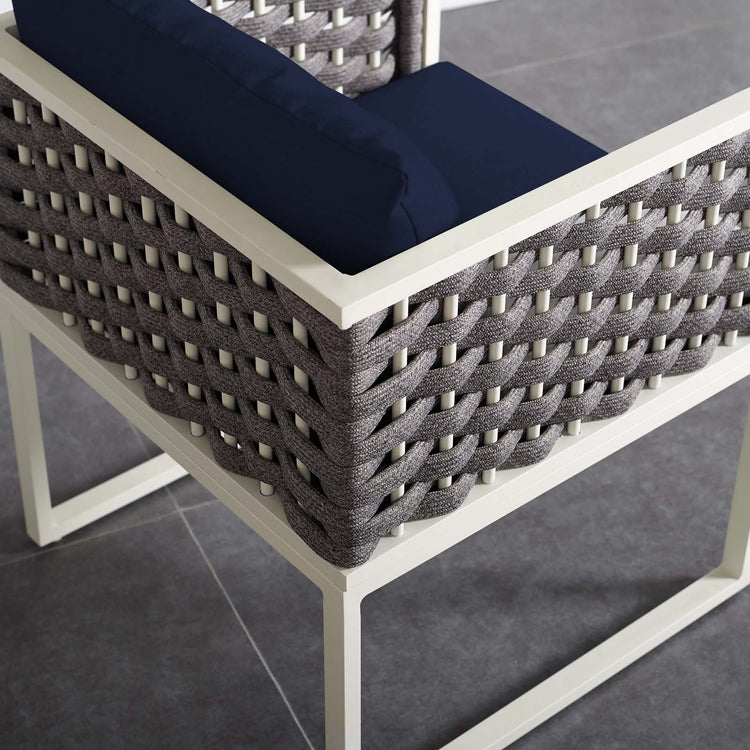 Stance Outdoor Patio Aluminum Dining Armchair - White Navy