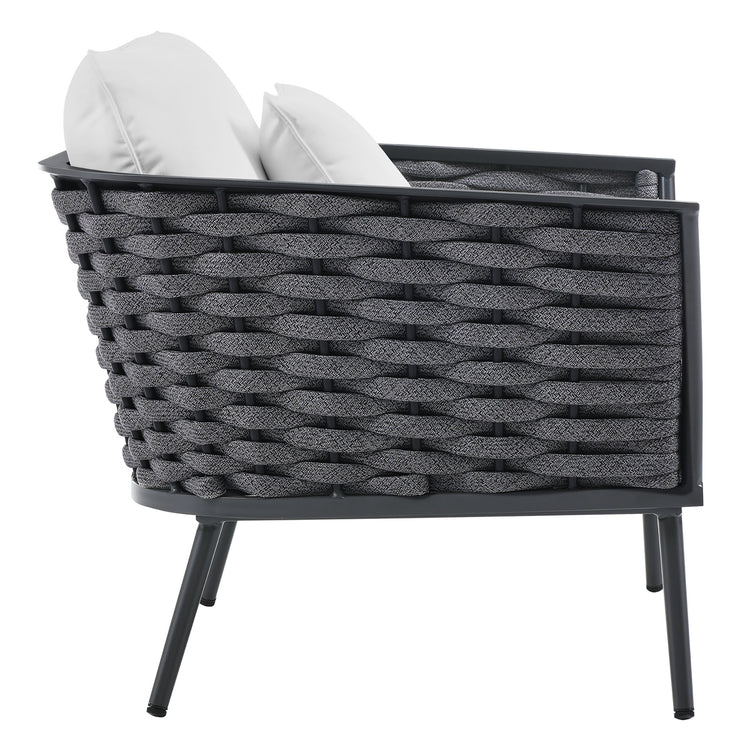 Stance Outdoor Patio Aluminum Armchair - Gray White