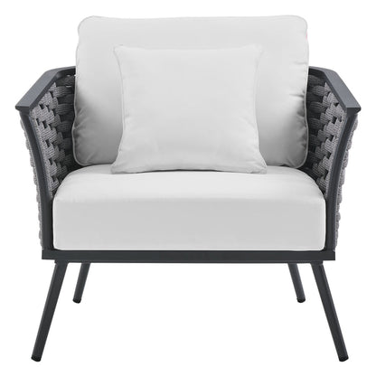 Stance Outdoor Patio Aluminum Armchair - Gray White
