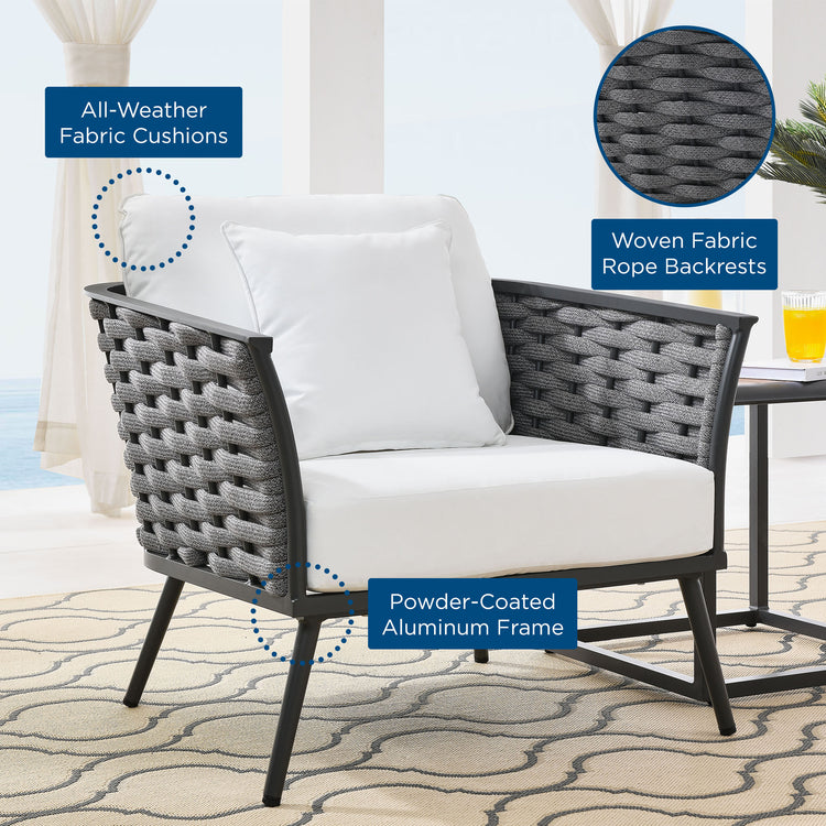 Stance Outdoor Patio Aluminum Armchair - Gray White