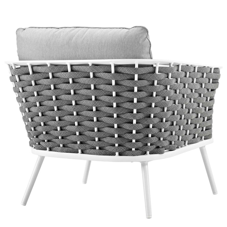 Stance Outdoor Patio Aluminum Armchair - White Gray