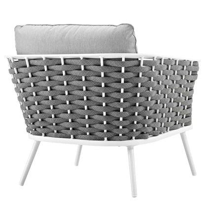 Stance Outdoor Patio Aluminum Armchair - White Gray