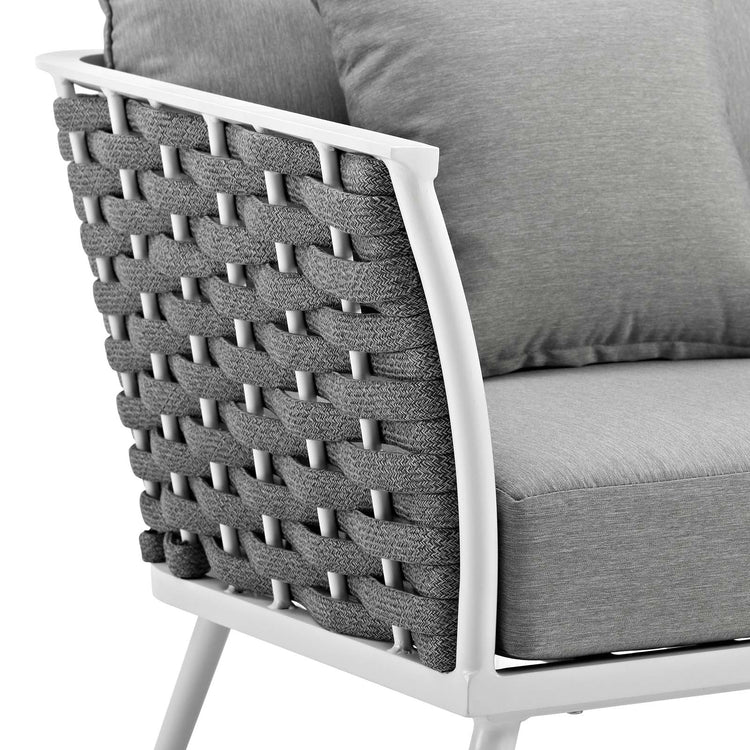 Stance Outdoor Patio Aluminum Armchair - White Gray