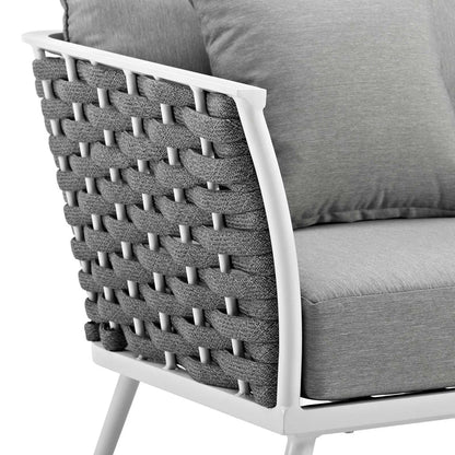 Stance Outdoor Patio Aluminum Armchair - White Gray