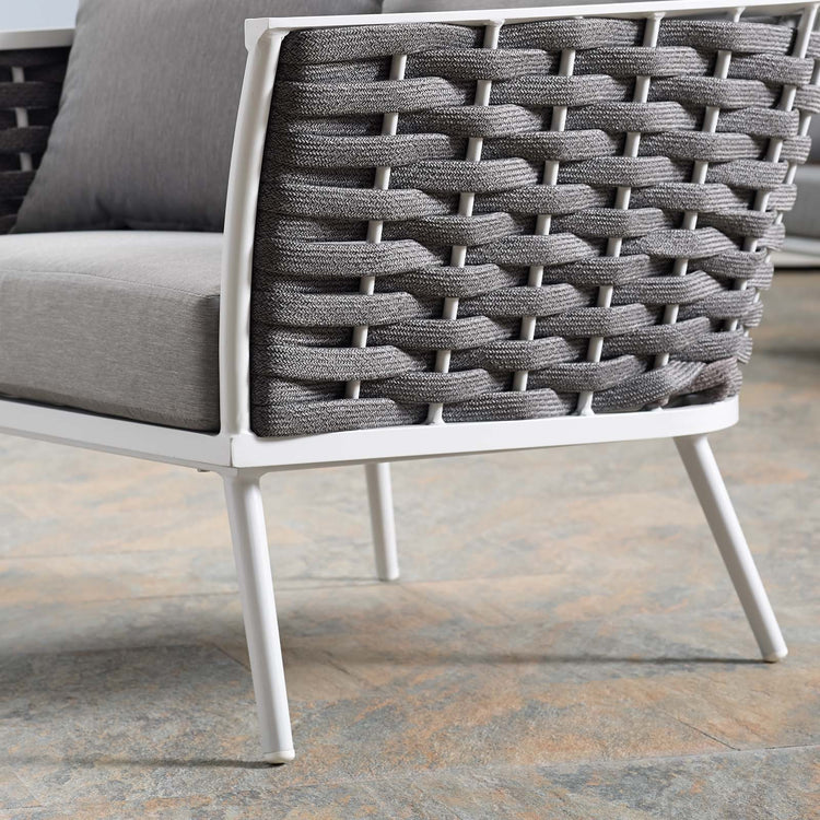 Stance Outdoor Patio Aluminum Armchair - White Gray