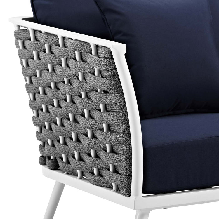 Stance Outdoor Patio Aluminum Armchair - White Navy