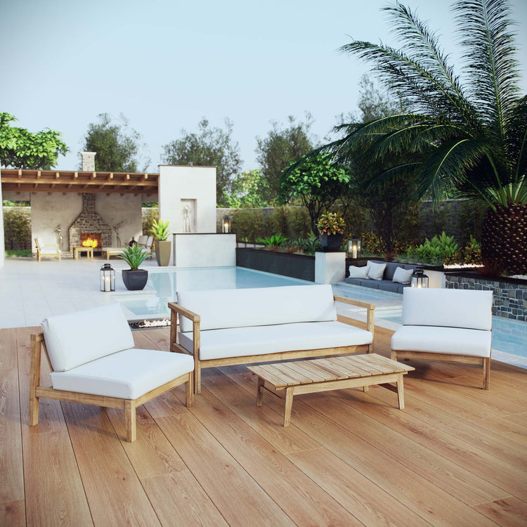 Bayport 4 Piece Outdoor Patio Teak Set - Default Title