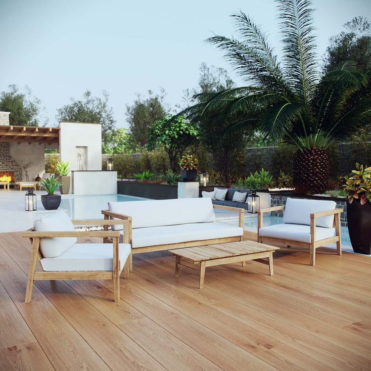 Bayport 4 Piece Outdoor Patio Teak Set - Default Title