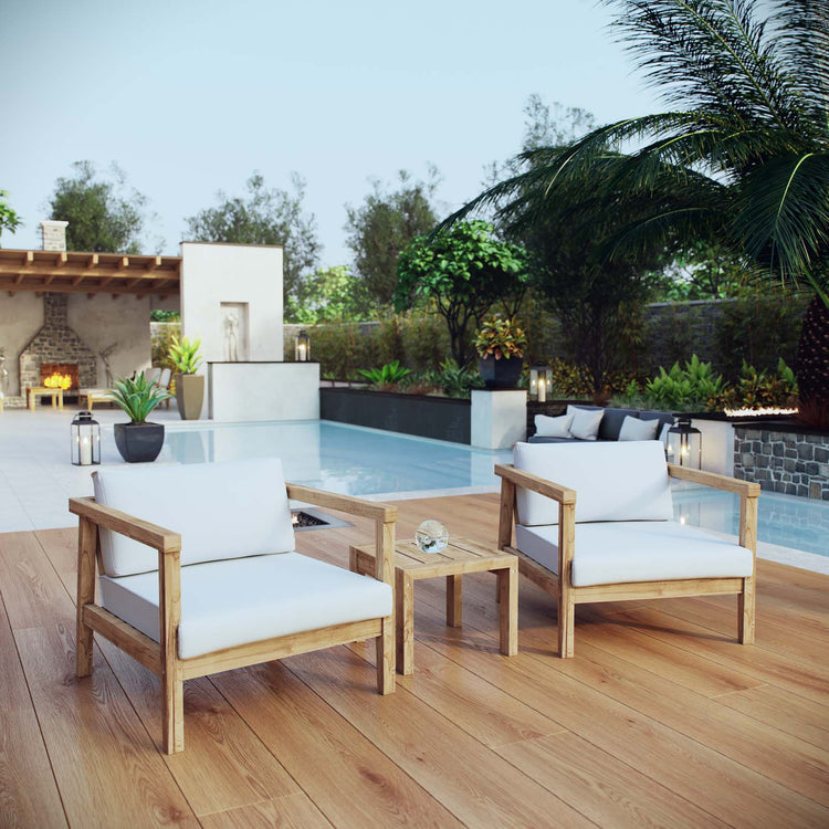 Bayport 3 Piece Outdoor Patio Teak Set - Default Title