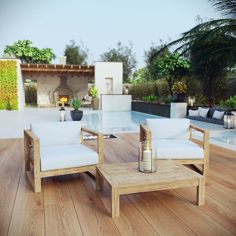 Upland 3 Piece Outdoor Patio Teak Set - Default Title