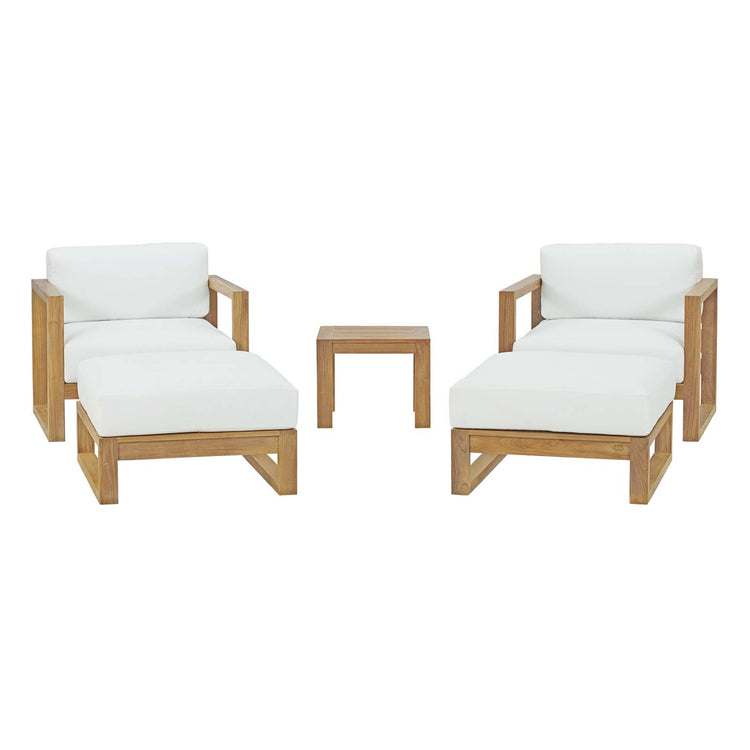 Upland 5 Piece Outdoor Patio Teak Set - Default Title