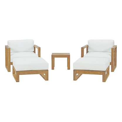 Upland 5 Piece Outdoor Patio Teak Set - Default Title