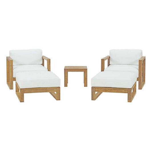 Upland 5 Piece Outdoor Patio Teak Set - Default Title