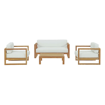 Upland 4 Piece Outdoor Patio Teak Set - Default Title