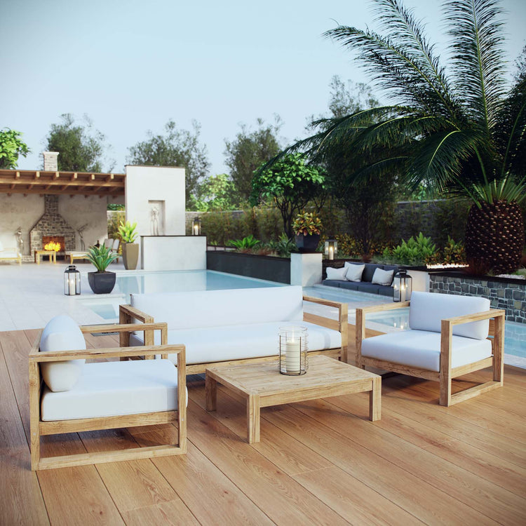 Upland 4 Piece Outdoor Patio Teak Set - Default Title