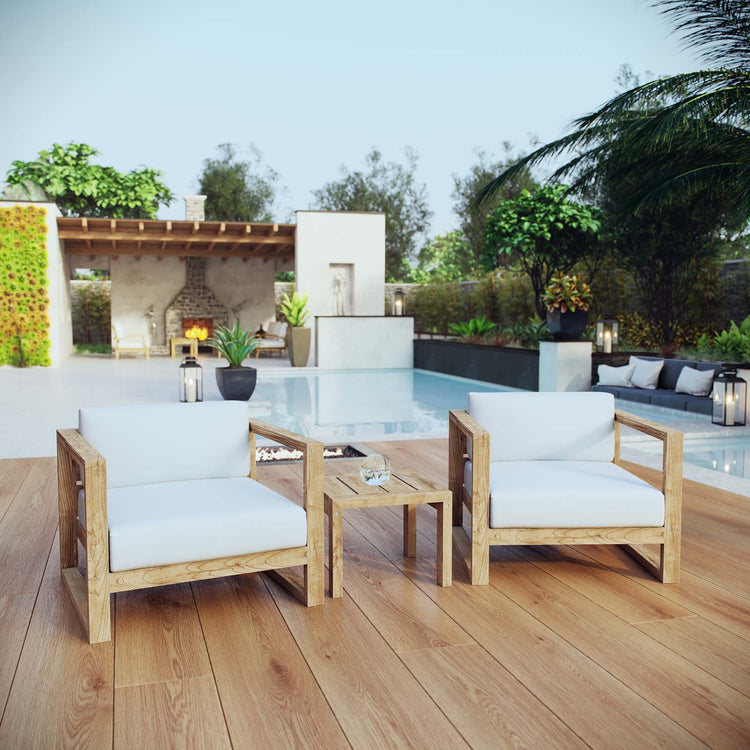Upland 3 Piece Outdoor Patio Teak Set - Default Title