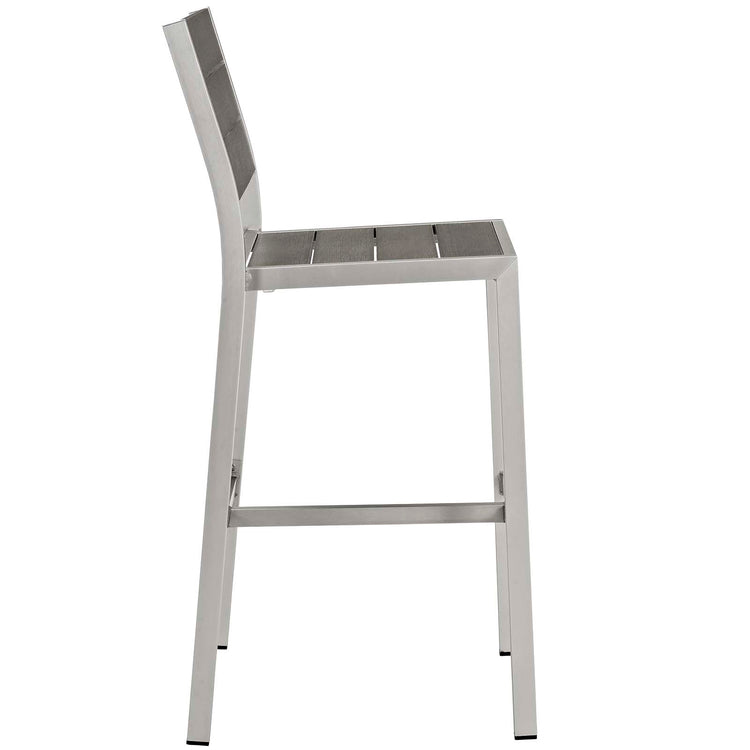 Shore Outdoor Patio Aluminum Armless Bar Stool Set of 2 - Default Title