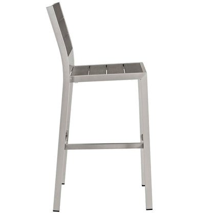 Shore Outdoor Patio Aluminum Armless Bar Stool Set of 2 - Default Title