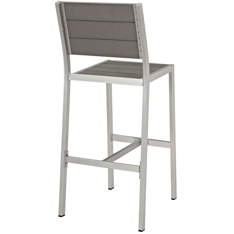 Shore Outdoor Patio Aluminum Armless Bar Stool Set of 2 - Default Title