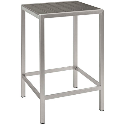 Shore 3 Piece Outdoor Patio Aluminum Pub Set - Default Title