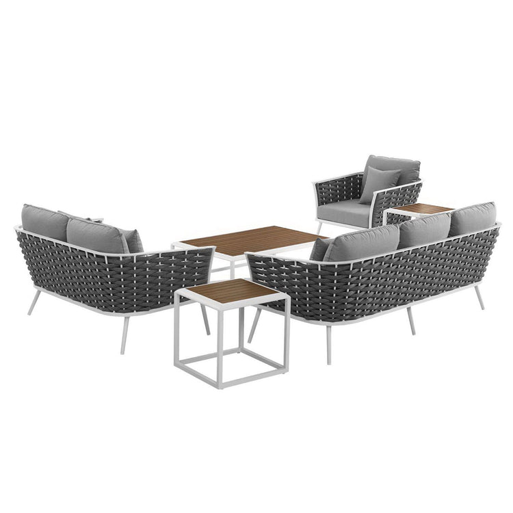 Stance 6 Piece Outdoor Aluminum Sectional Sofa Set - Default Title