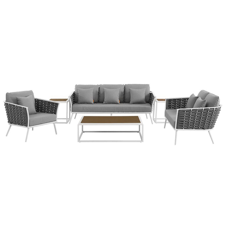 Stance 6 Piece Outdoor Aluminum Sectional Sofa Set - Default Title