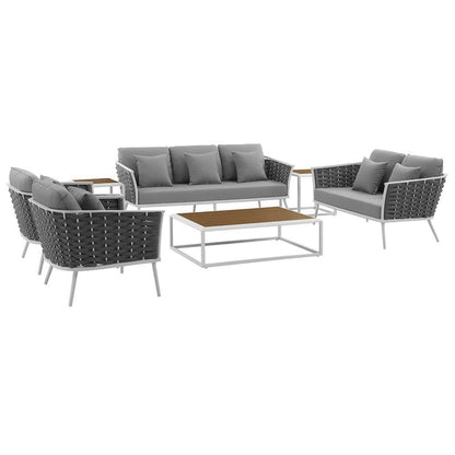 Stance 7 Piece Outdoor Aluminum Sectional Sofa Set - Default Title