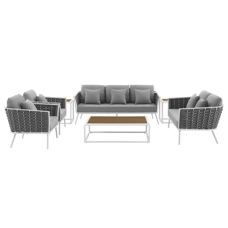 Stance 7 Piece Outdoor Aluminum Sectional Sofa Set - Default Title