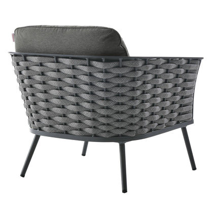 Stance 3 Piece Outdoor Patio Aluminum Sectional Sofa Set - Gray Charcoal
