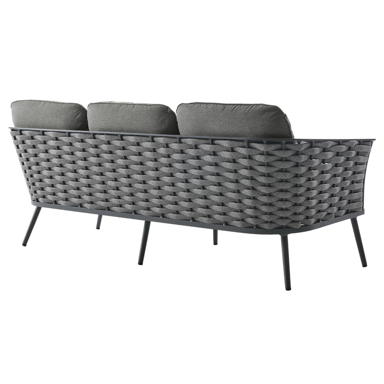 Stance 4 Piece Outdoor Patio Aluminum Sectional Sofa Set - Gray Charcoal