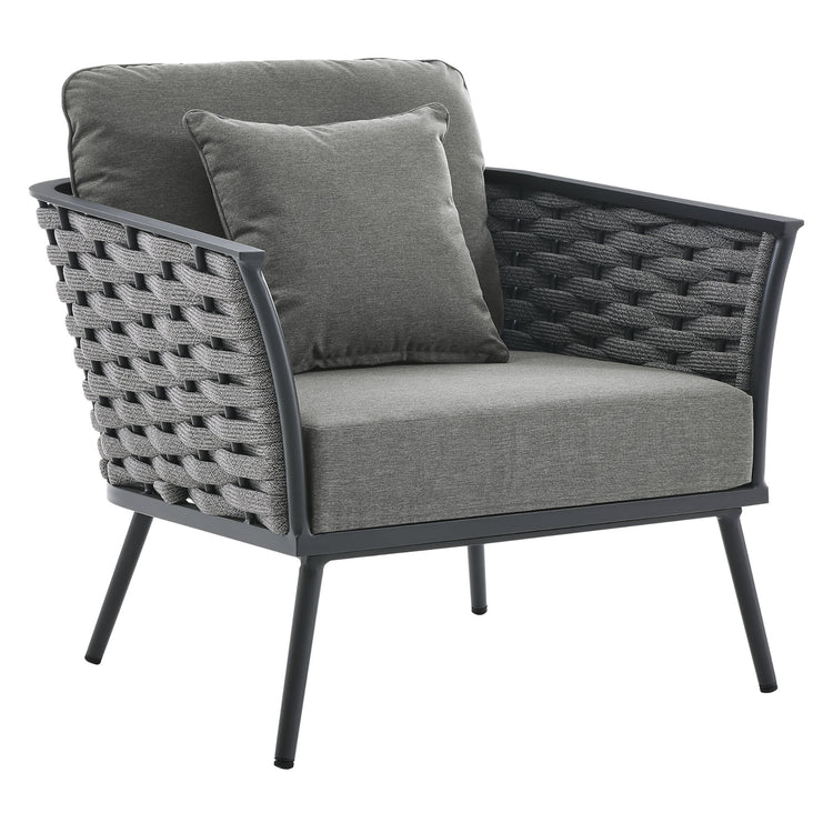 Stance 4 Piece Outdoor Patio Aluminum Sectional Sofa Set - Gray Charcoal