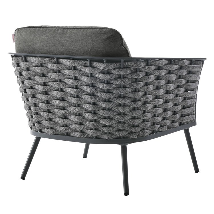 Stance 4 Piece Outdoor Patio Aluminum Sectional Sofa Set - Gray Charcoal