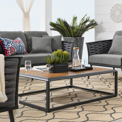 Stance 6 Piece Outdoor Patio Aluminum Sectional Sofa Set - Gray Charcoal