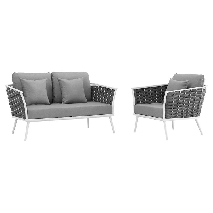 Stance 2 Piece Outdoor Aluminum Sectional Sofa Set - Default Title