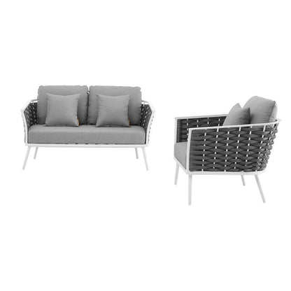 Stance 2 Piece Outdoor Aluminum Sectional Sofa Set - Default Title