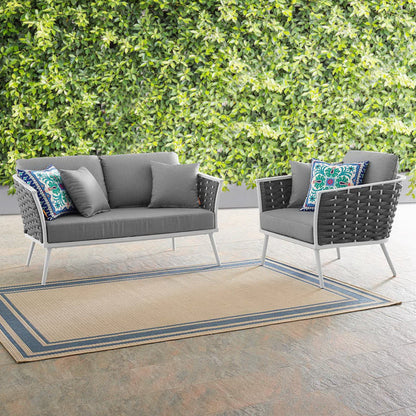 Stance 2 Piece Outdoor Aluminum Sectional Sofa Set - Default Title