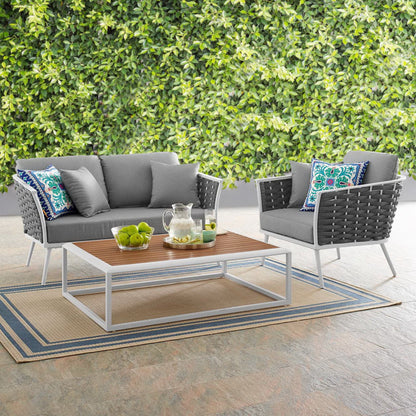 Stance 3 Piece Outdoor Aluminum Sectional Sofa Set