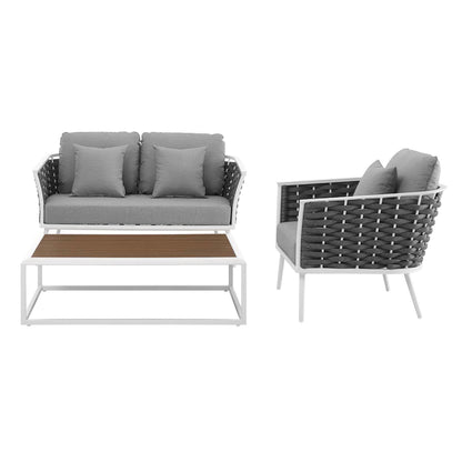 Stance 3 Piece Outdoor Aluminum Sectional Sofa Set