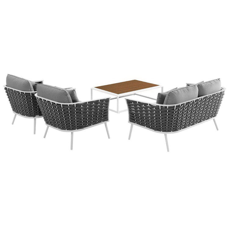 Stance 4 Piece Outdoor Aluminum Sectional Sofa Set - Default Title