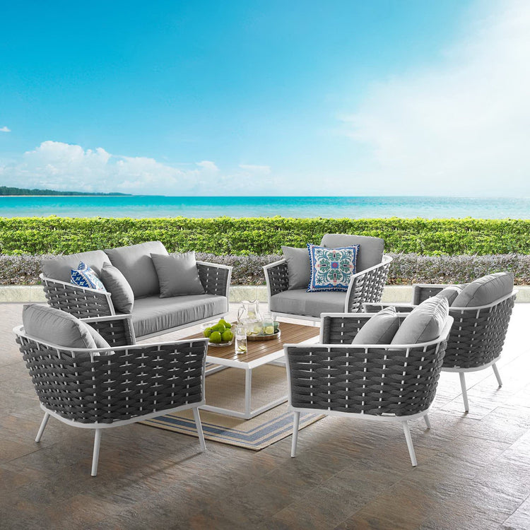 Stance 6 Piece Outdoor Aluminum Sectional Sofa Set - Default Title